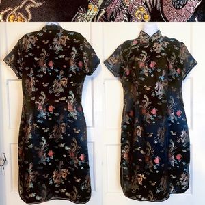 Black qipao Chinese dress size Large